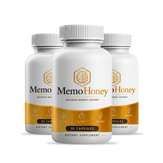 MemoHoney cognitive support capsules three bottle pack